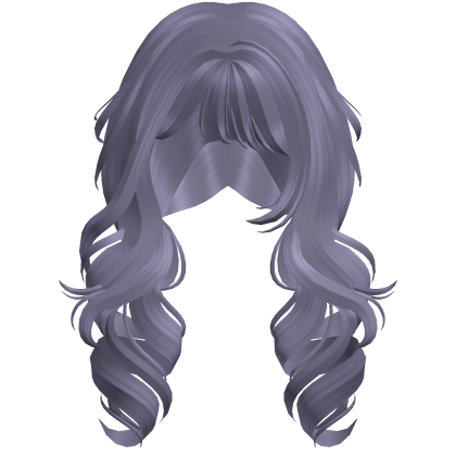 ꒰୨୧꒱ long messy curly hair in dust purple Roblox item