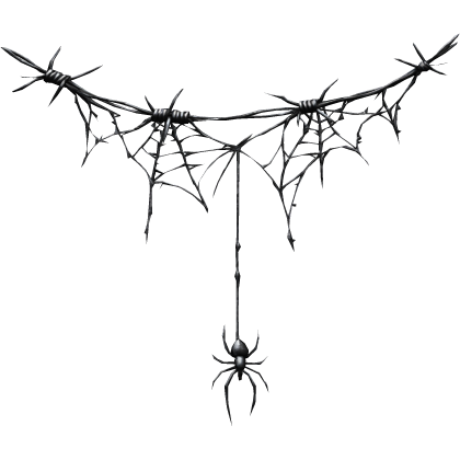 Barbed Wire Spider Web Gothic Chest Chain