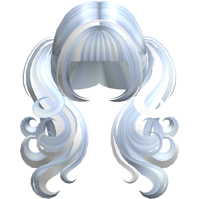 Blue White Cute Long Messy Swirly Pigtails