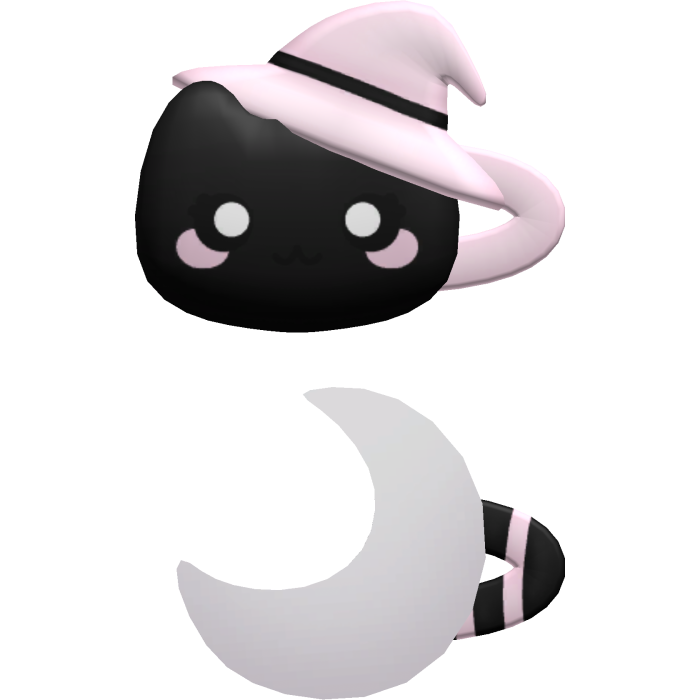halloween | pink adorable witch kitty clip