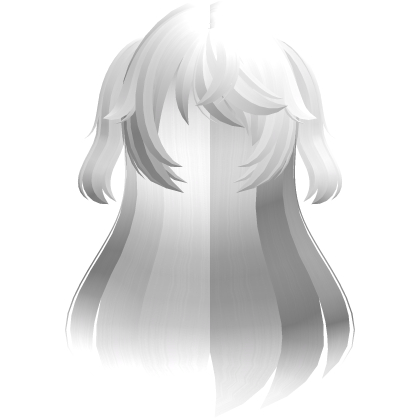 fischl long fluffy hair w ponytails white Roblox item