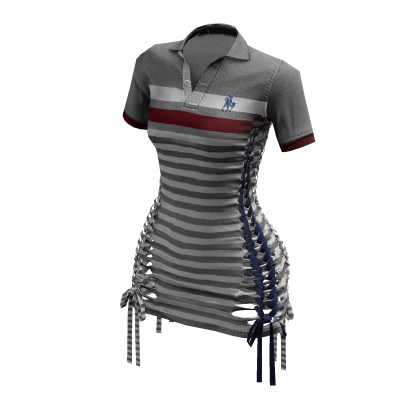 Braided Cutout Polo Dress (Chic)