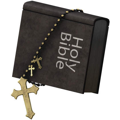 Bible With Gold Rosrary