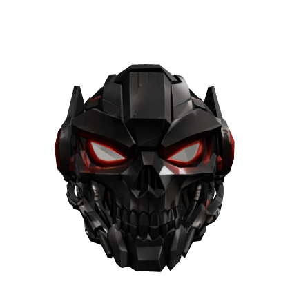 Red Cyber Skull Head