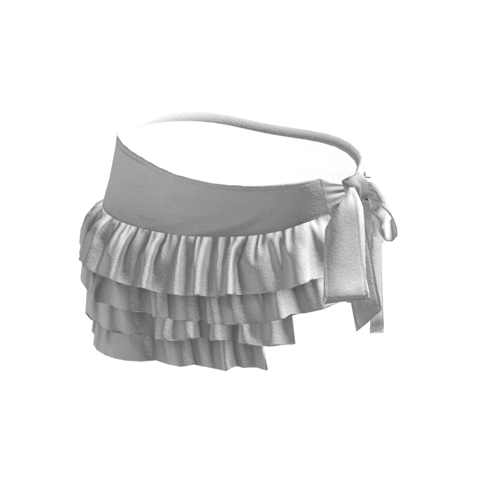 White Tied Ruffle Mini Skirt