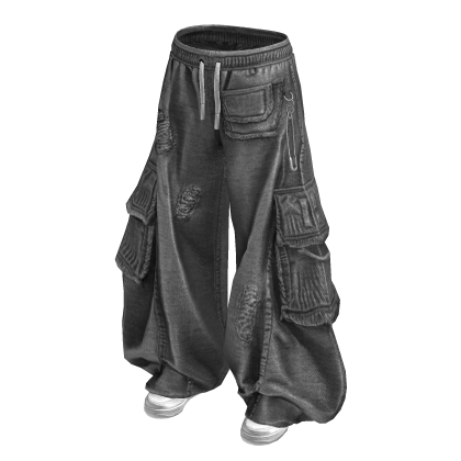 Gray Denim Cargo Sweats