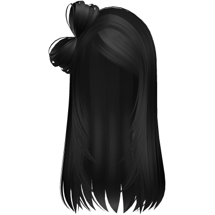 Long y2k goth emo bow Black Hair