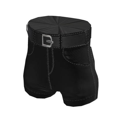 Outline Denim Shorts - Black