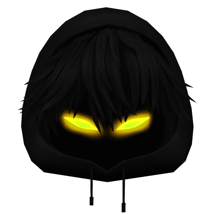 Black Messy Anime Boy Hair w/ Y2K anime hood (✔)