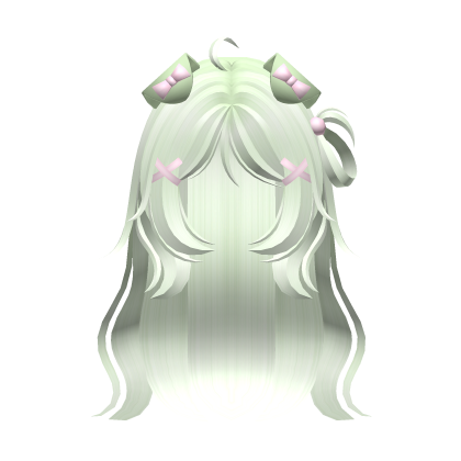 ♡ Cute Moe Hair w Dog/Puppy Ears Green Roblox item