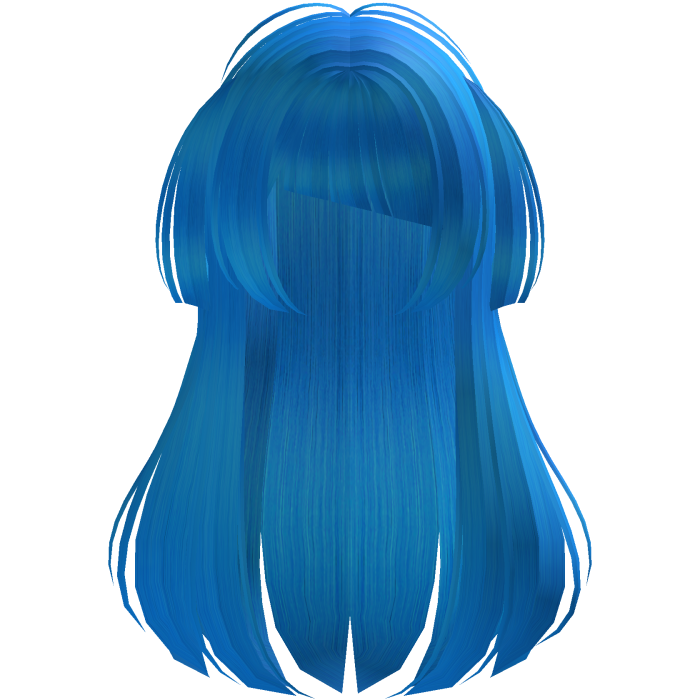 Neon blue Long Doll Hair with Mini Pigtails