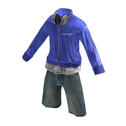 💜 Street track jacket with Headphones_Sky blue thumbnail