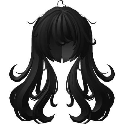 cute swirly pigtails in black Roblox item