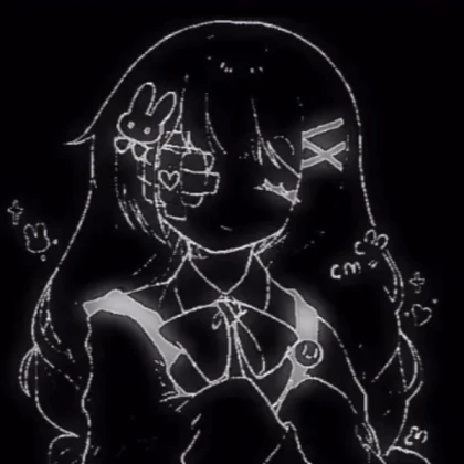 Outlined anime portrait