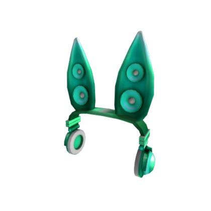 Teal Techno Rabbit Headphones Roblox decal