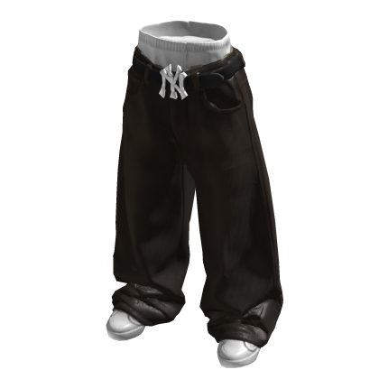 Baggy Brown Belted Jeans
