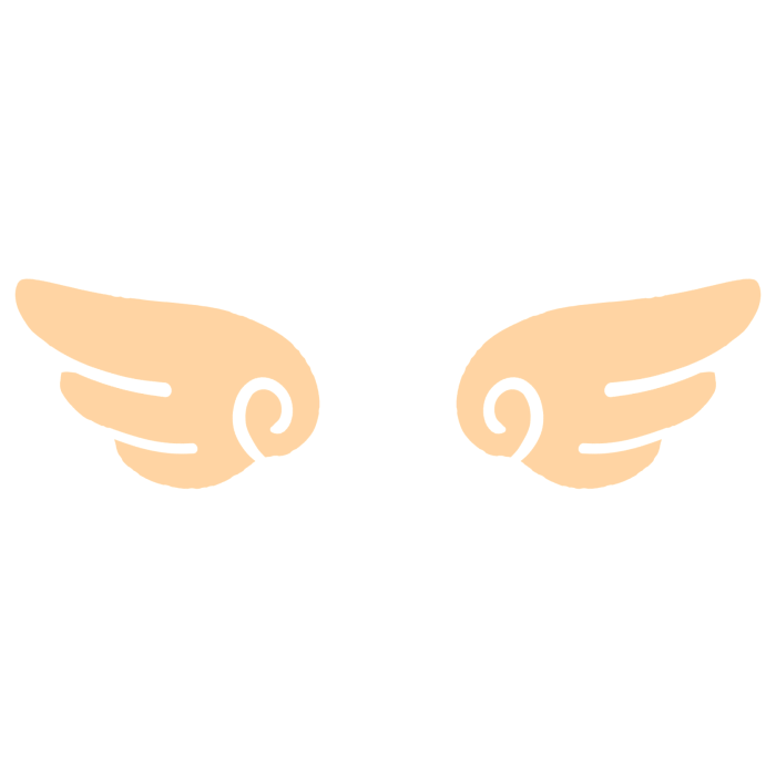 ♡ Cute Glowing Angel Chibi Wings Orange