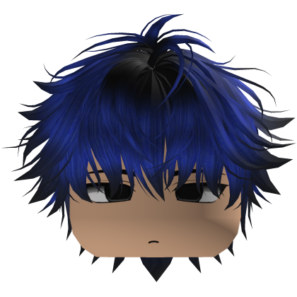 Cute Y2K emo blue hair