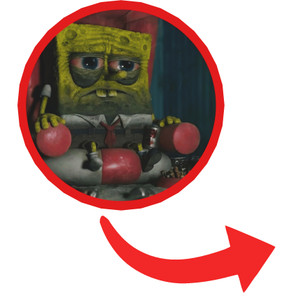 Tired Depressed SpongeBob Red Circle