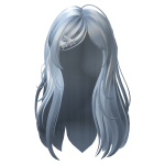 🍀Y2K Long Hair w White Star Clips (Blue)