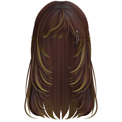 Long Layered Side Bang Hair - Auburn Highlights