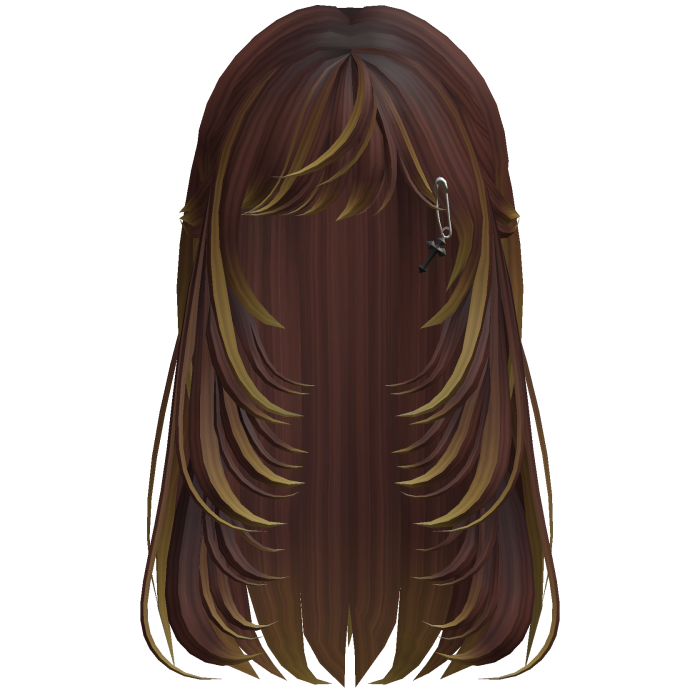 Long Layered Side Bang Hair - Auburn Highlights