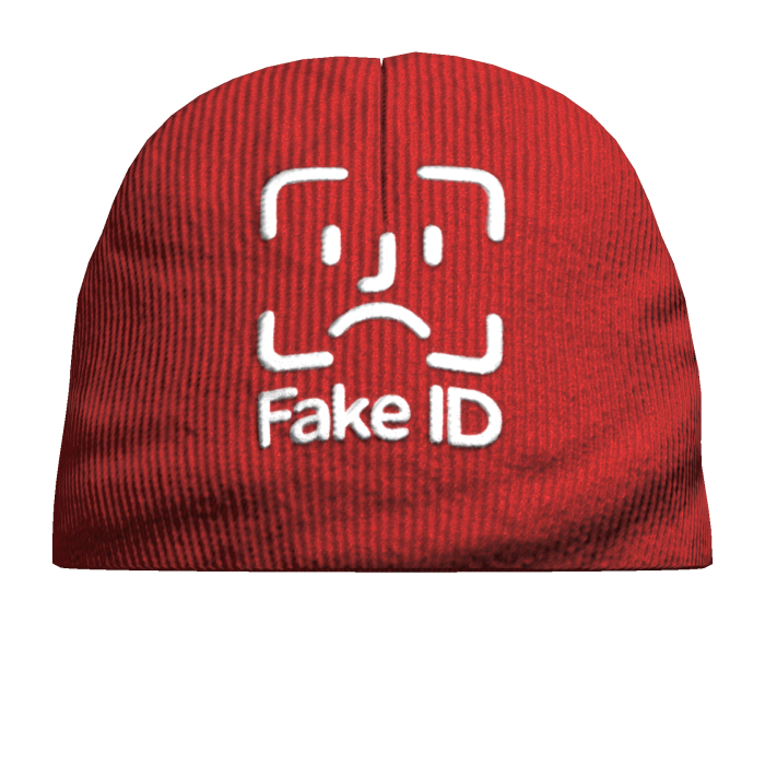 Red ‘FAKE ID’ Beanie Hat