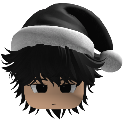 Beautiful hair emo y2k Christmas beret (Black)