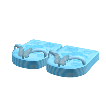 Blue Butterfly Flip Flop