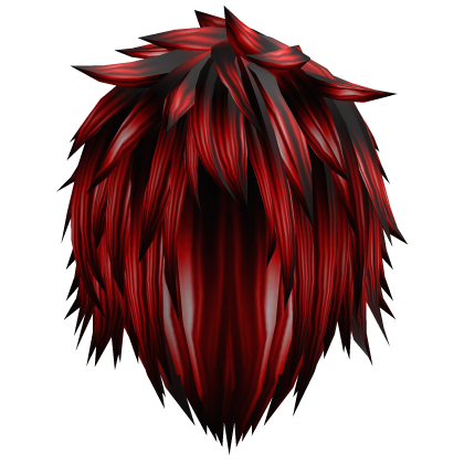 scene red messy  jaggered spikey emo vkei hair Roblox item