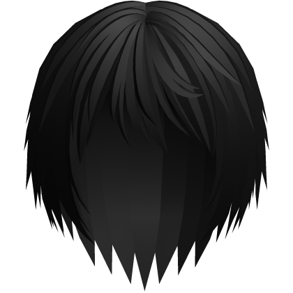 Black Shaggy Emo Messy Boy Hair Roblox item