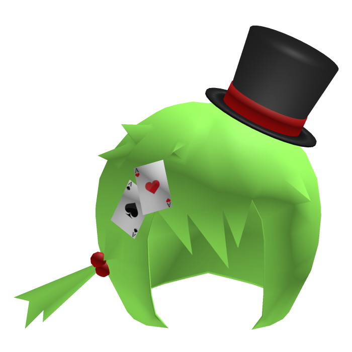 Low Poly Cards & Top Hat Green Hair