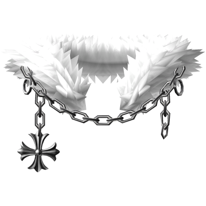 White Light Chained Chrome Pendant Neck Fur