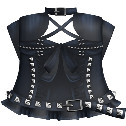 blue cutesy gothic dress with studded belt ★