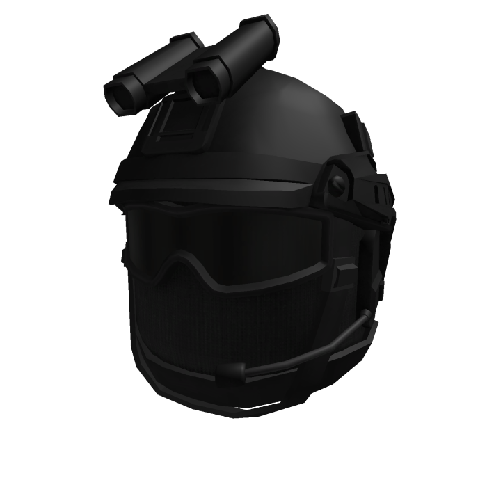 Blackout Military Helmet w Mask, Goggles