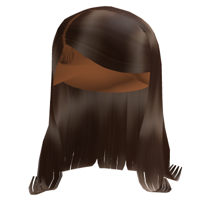 Brown Layered Long Hair w/ Side-Swept Bangs