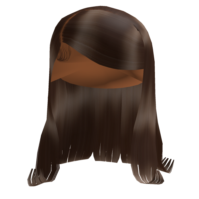 Brown Layered Long Hair w/ Side-Swept Bangs