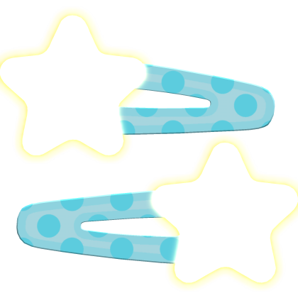 glowing pastel polka dot star hair clips