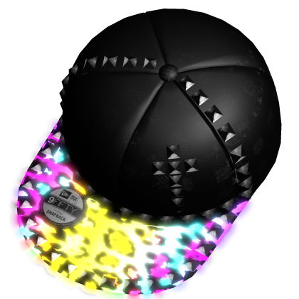 EMISSIVE Studded Rainbow Leopard Scene Snapback