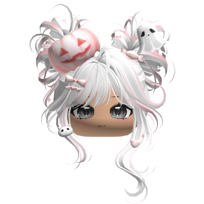 Halloween Pumpkin Buns w/ Bows (White&Pink) Roblox item