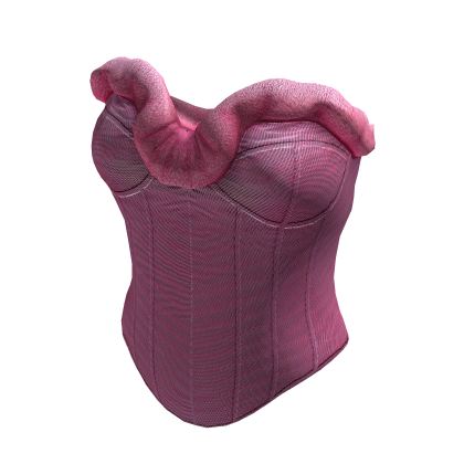 pink fur trim corset