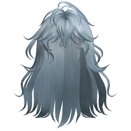 Long Wavy Wolf Cut Hair - Ice Blue