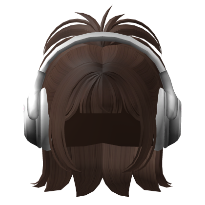 Y2K Popstar Ponytail with Headphones Brown Roblox item