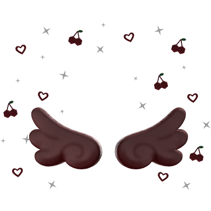 Angel Wings with Cherry Hearts Aura
