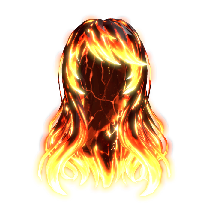GLOWING emissive Red Black Brown Lava/Magma Hair