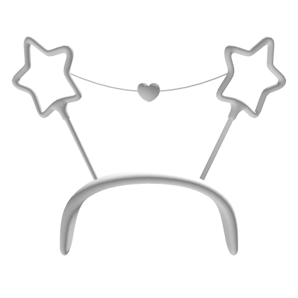 White Heart String Diwali Sparkler Headband Addon
