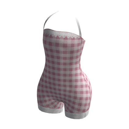 Pink Gingham Romper Jumpsuit thumbnail
