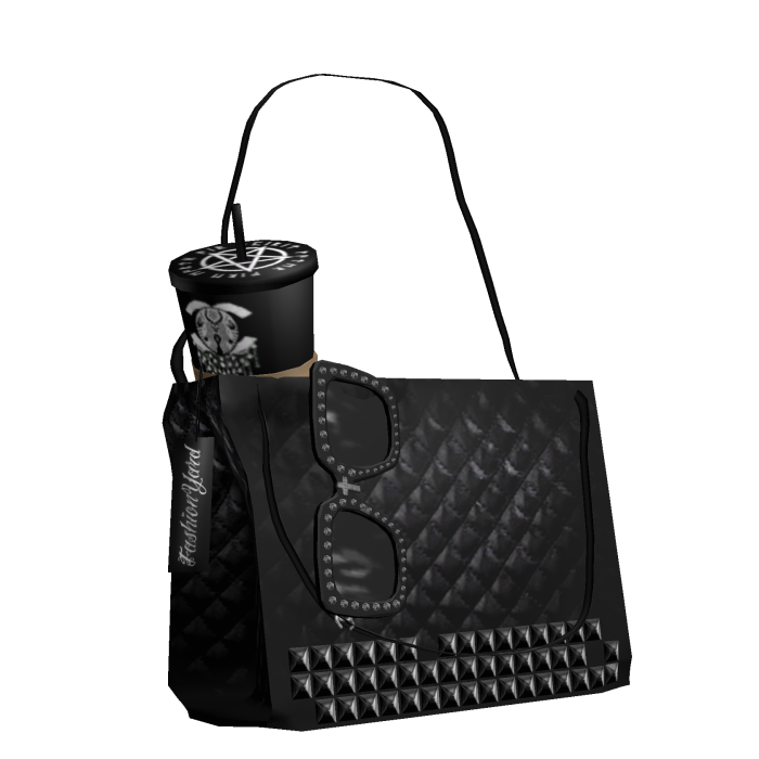 CC Black Studded Coffee Bag & Rhinestone Glasses