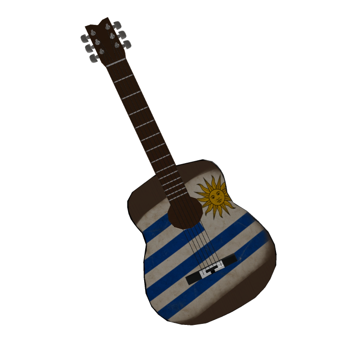 Guitarra con la Bandera de Uruguay