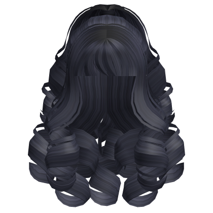 Fluffy Curly Pearl Ponytail Navy